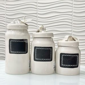 Rae Dunn Take Note Set Canisters